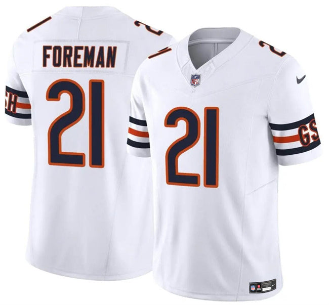 Men s Chicago Bears D Onta Foreman White 2023 Vapor  Stitched Jerseys