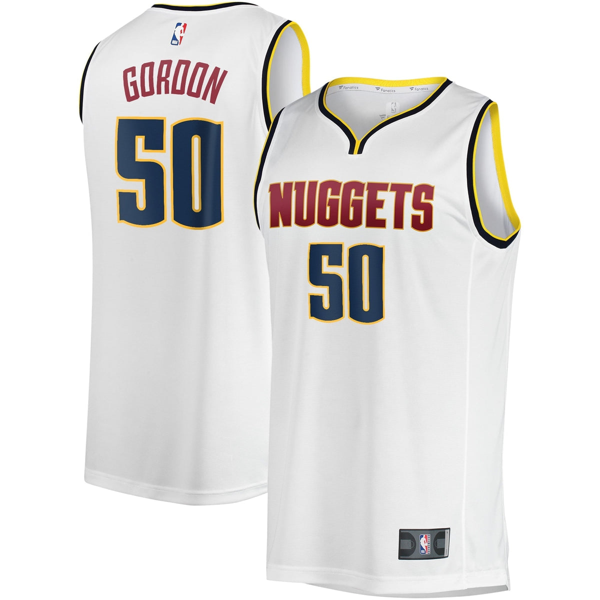 Youth Fanatics Branded Aaron Gordon White Denver Nuggets Fast Break Player Jersey - Association Edition