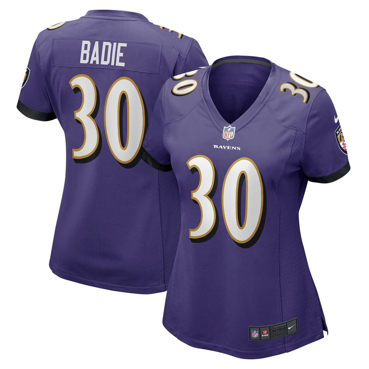Women s Nike Tyler Badie Purple Baltimore Ravens Player Game Jersey
