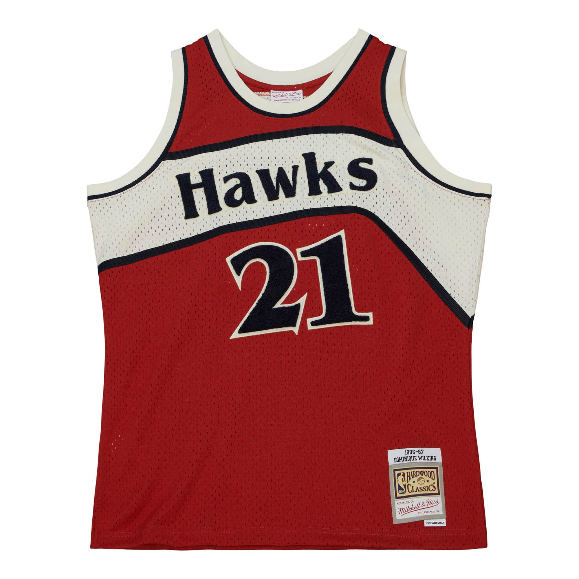 Off Court Chenille Swingman Dominique Wilkins Atlanta Hawks, NBA Jerseys 1986-87 Jersey