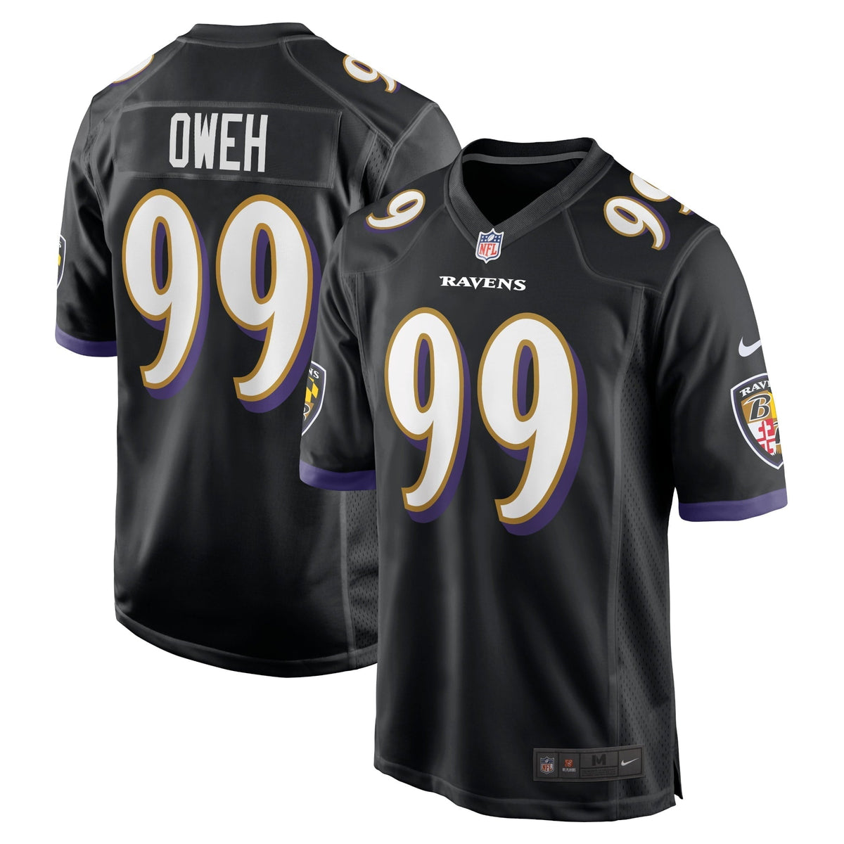 Men s Nike Odafe Oweh Black Baltimore Ravens Game Jersey