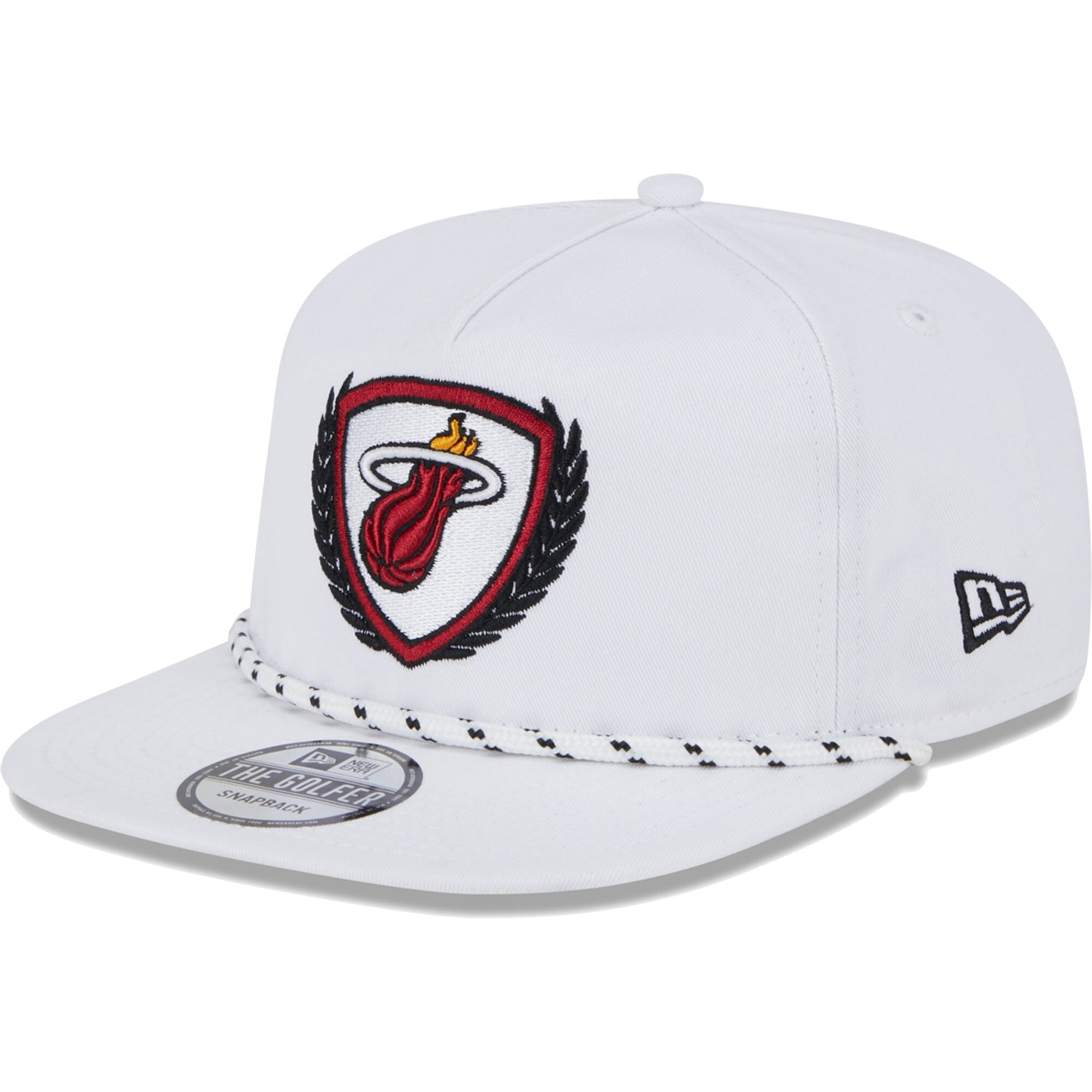 Miami Heat New Era The Golfer Crest Snapback Hat - White