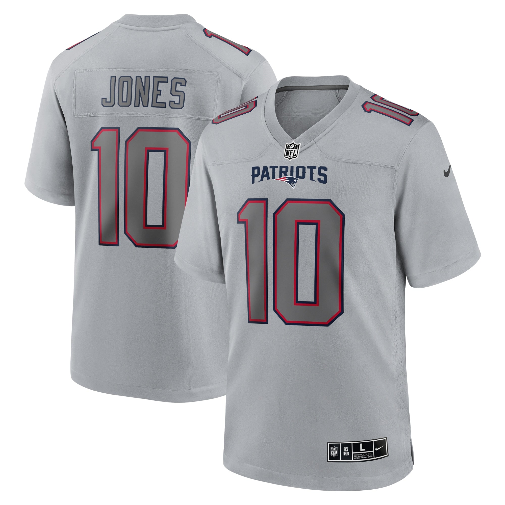 Mac Jones New England Patriots Nike Atmosphere Fashion Game Jersey   Gray