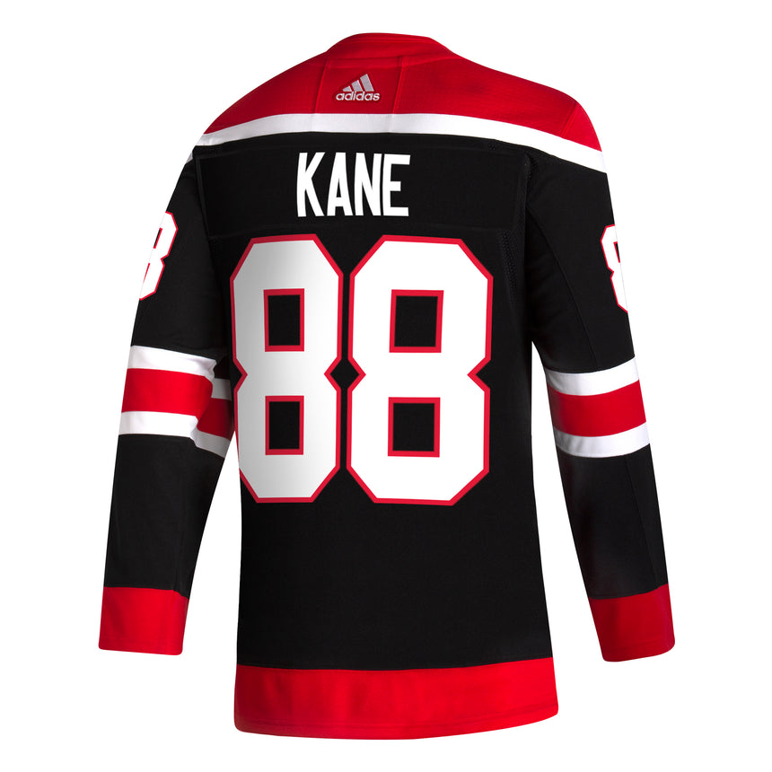Men's Chicago Blackhawks Patrick Kane adidas Black Reverse Retro Premium Twill Authentic Team Jersey