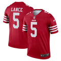 Men s Nike Trey Lance Scarlet San Francisco 49ers Legend Jersey