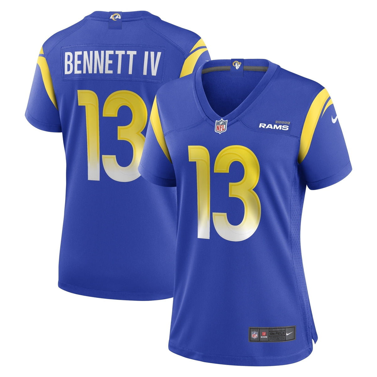 Women s Nike Stetson Bennett Royal Los Angeles Rams Team Game Jersey
