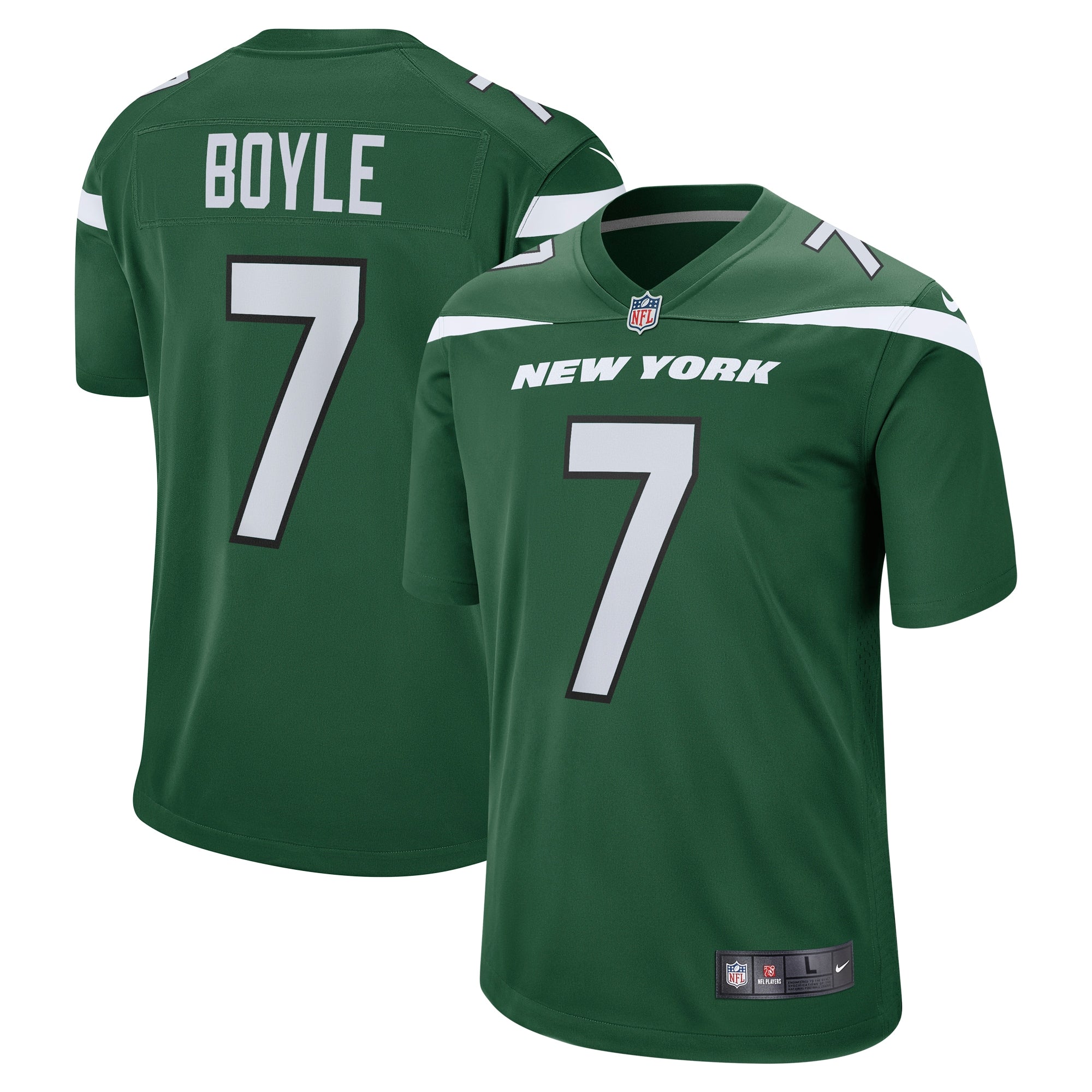 Tim Boyle New York Jets Nike Game Jersey   Gotham Green