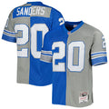 Barry Sanders Detroit Lions Mitchell   Ness 1996 Split Legacy Replica Jersey   Silver/Blue