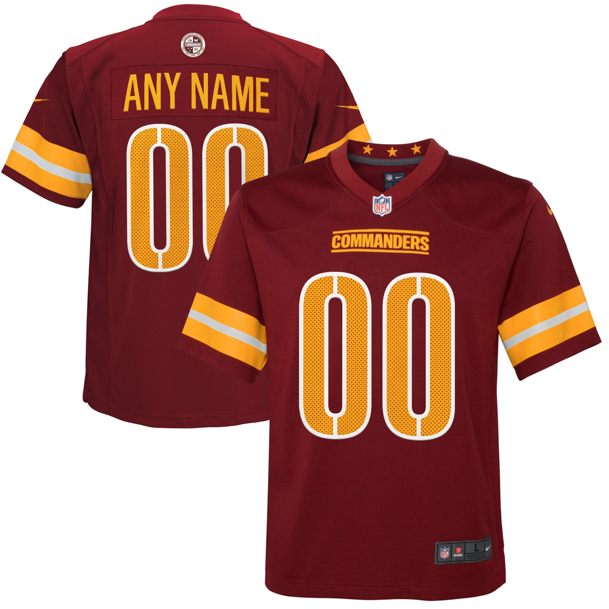 Washington Commanders Nike Youth Game Custom Player Jersey   Burgundy