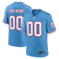 Tennessee Titans Nike Oilers Throwback Custom Game Jersey   Light Blue
