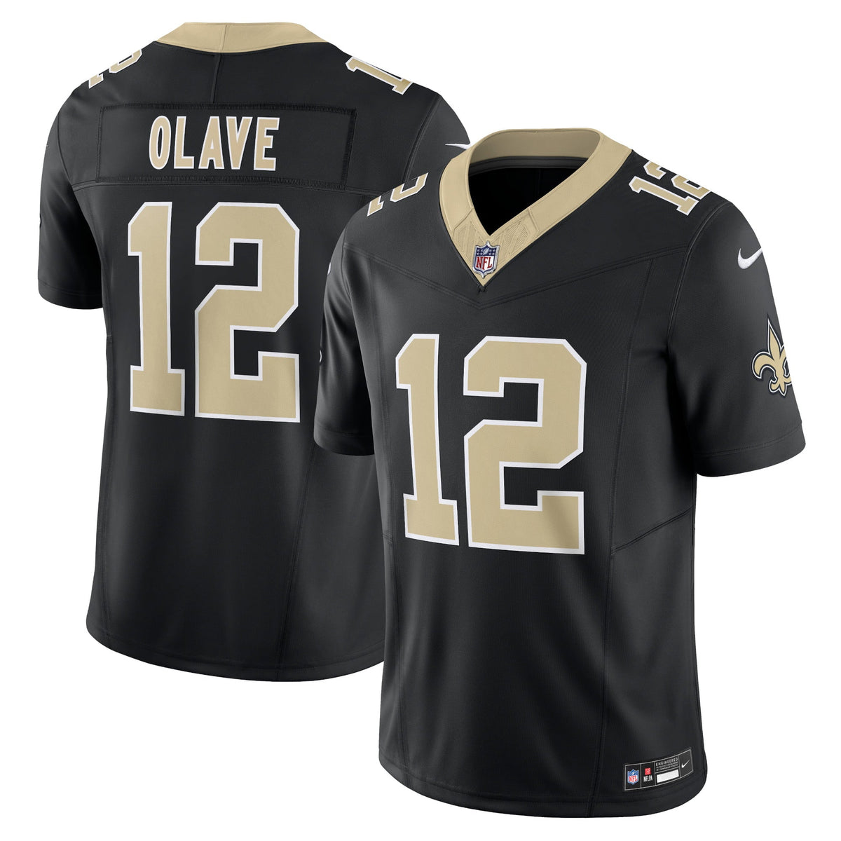Men s Nike Chris Olave Black New Orleans Saints Vapor F.U.S.E. Limited Jersey
