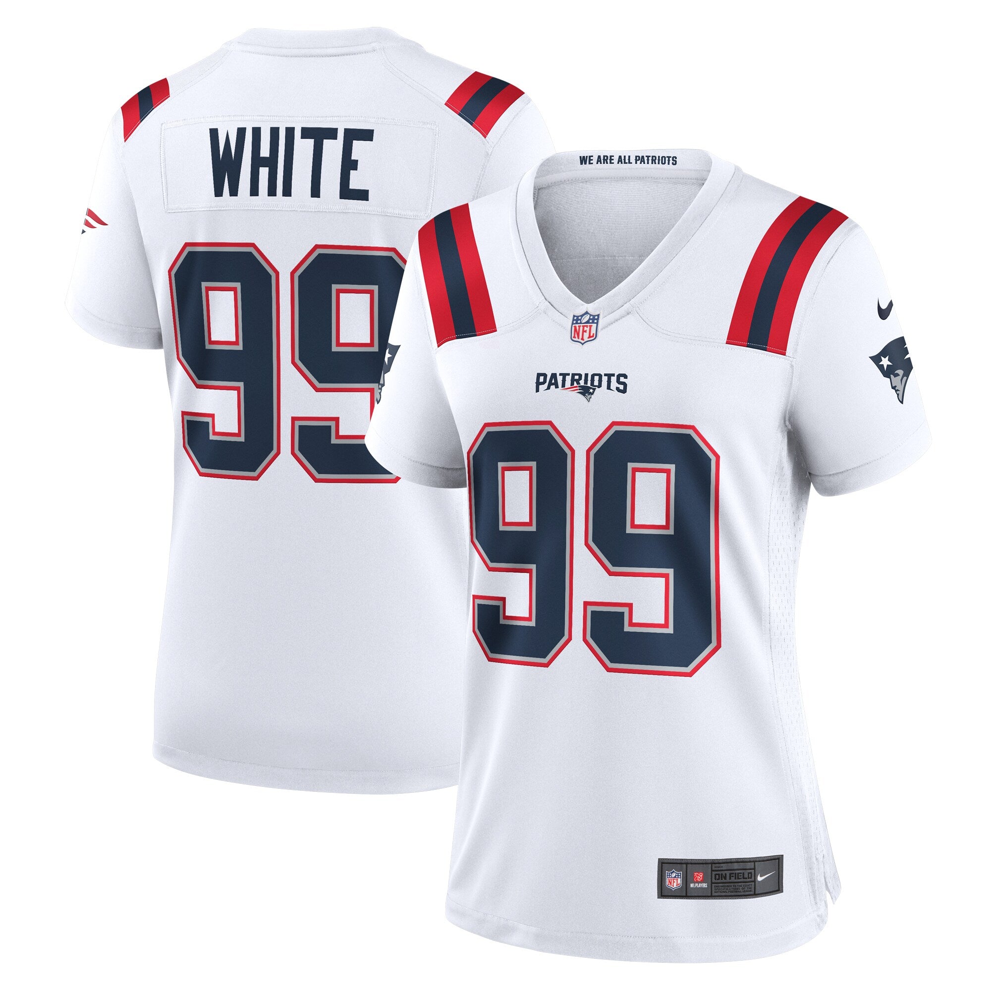 Keion White New England Patriots Nike Women s  Game Jersey    White