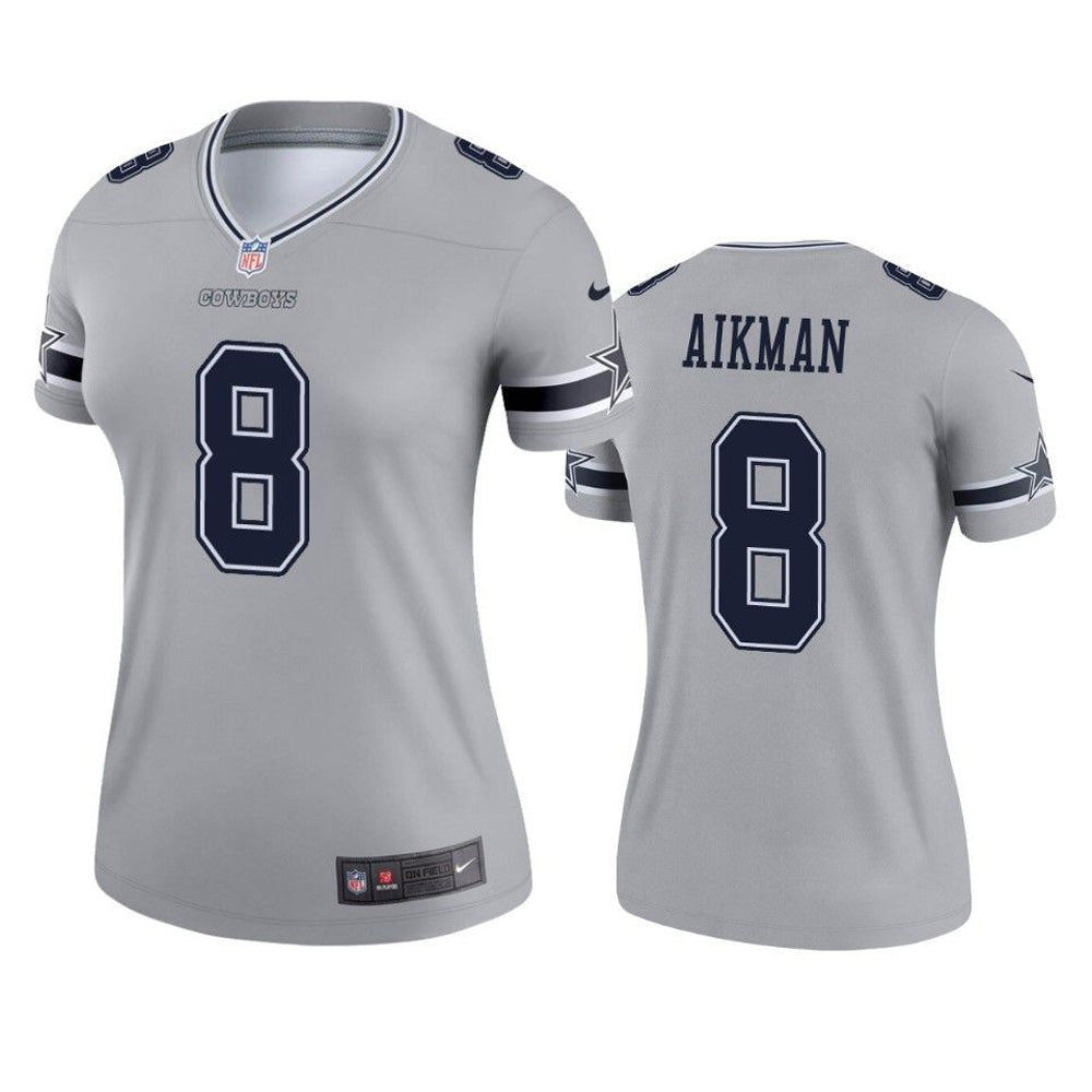 Women s Dallas Cowboys Troy Aikman Inverted Legend Jersey   Silver