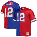 Jim Kelly Buffalo Bills Mitchell   Ness Big   Tall Split Legacy Retired Player Replica Jersey   Royal/Red