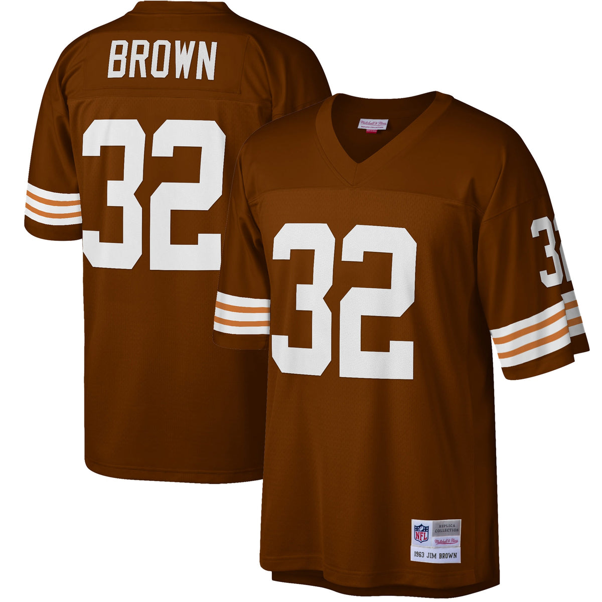 Jim Brown Cleveland Browns Mitchell   Ness Big   Tall 1963 Retired Player Replica Jersey   Brown