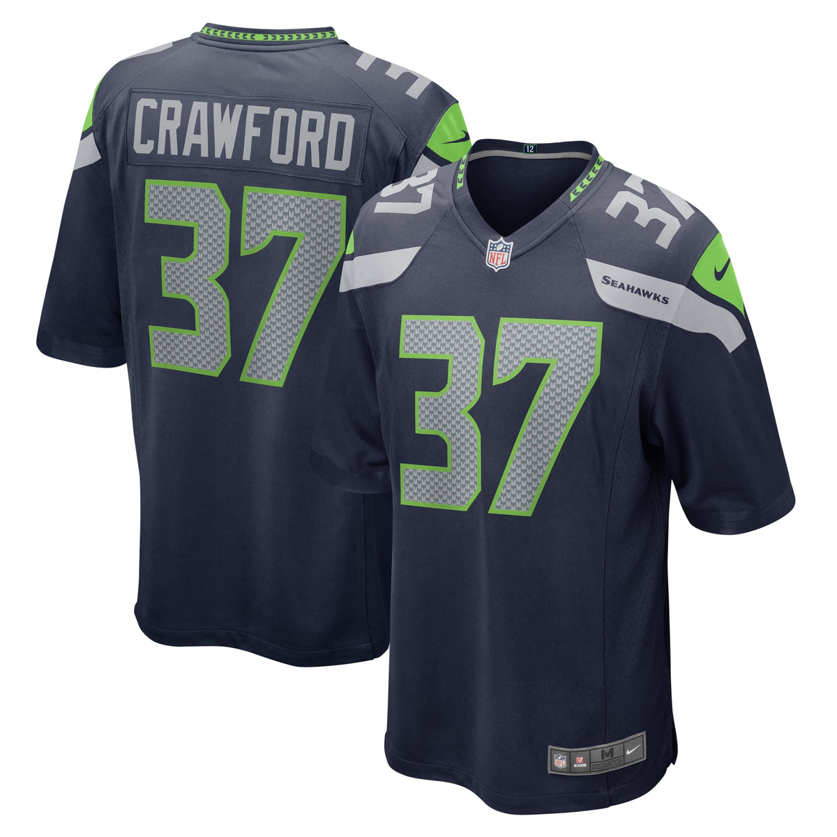Xavier Crawford Seattle Seahawks Nike Home Game Player Jersey College Navy