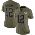 Aaron Rodgers Green Bay Packers Nike Women s 2022 Salute To Service Limited Jersey   Olive