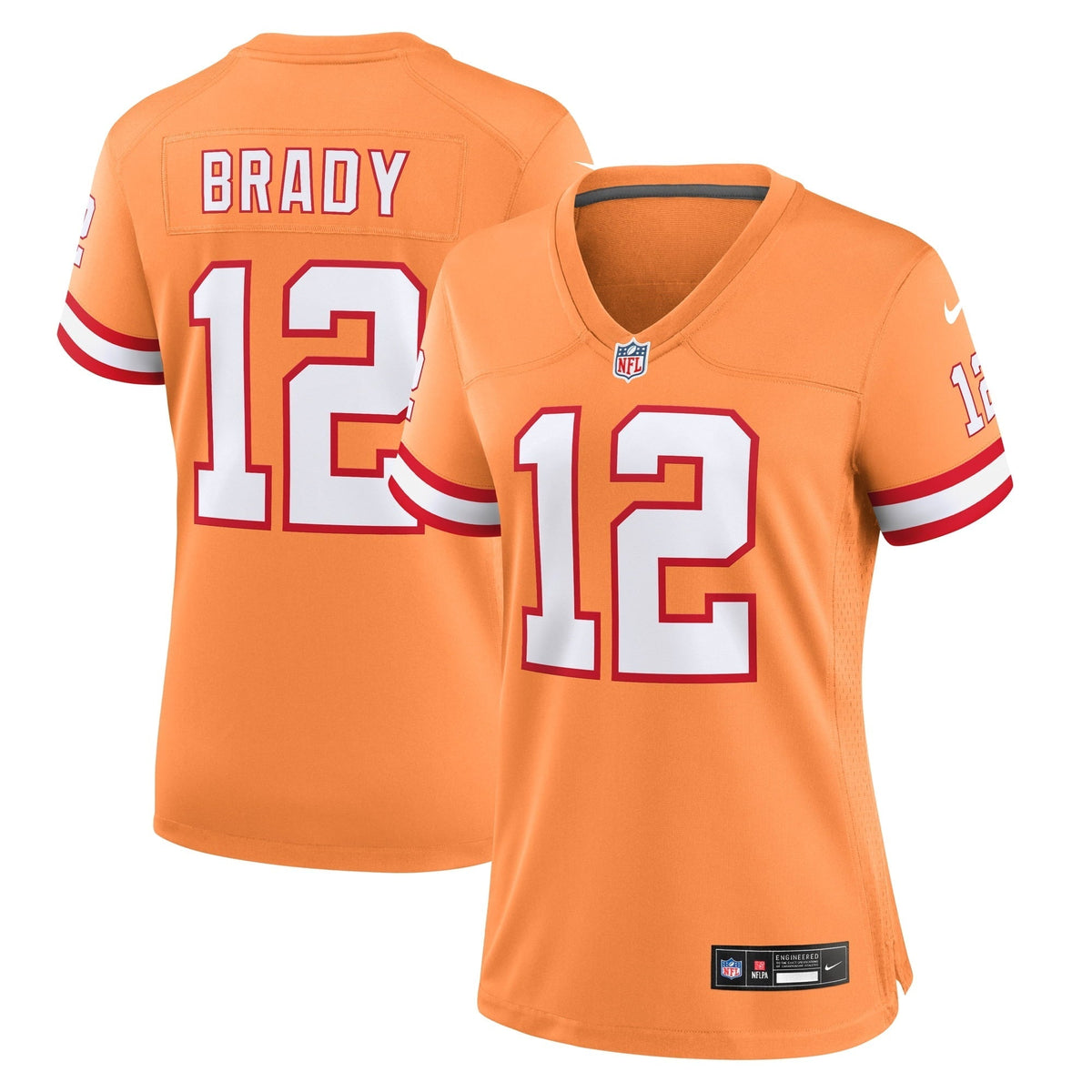 Women s Nike Tom Brady Orange Tampa Bay Buccaneers Throwback Game Jersey
