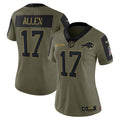 Women s Buffalo Bills Josh Allen Salute To Service Limited Player Jersey- Olive