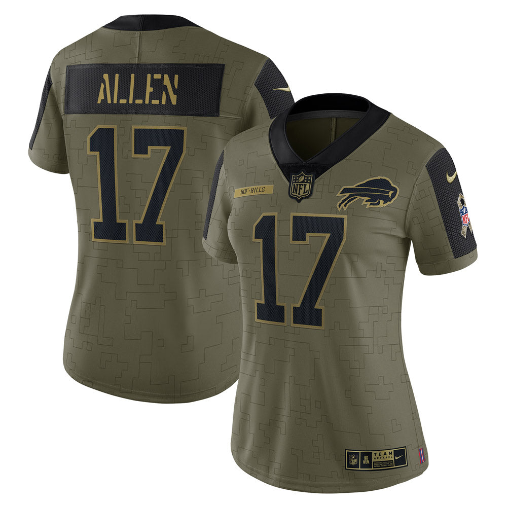 Women s Buffalo Bills Josh Allen Salute To Service Limited Player Jersey- Olive