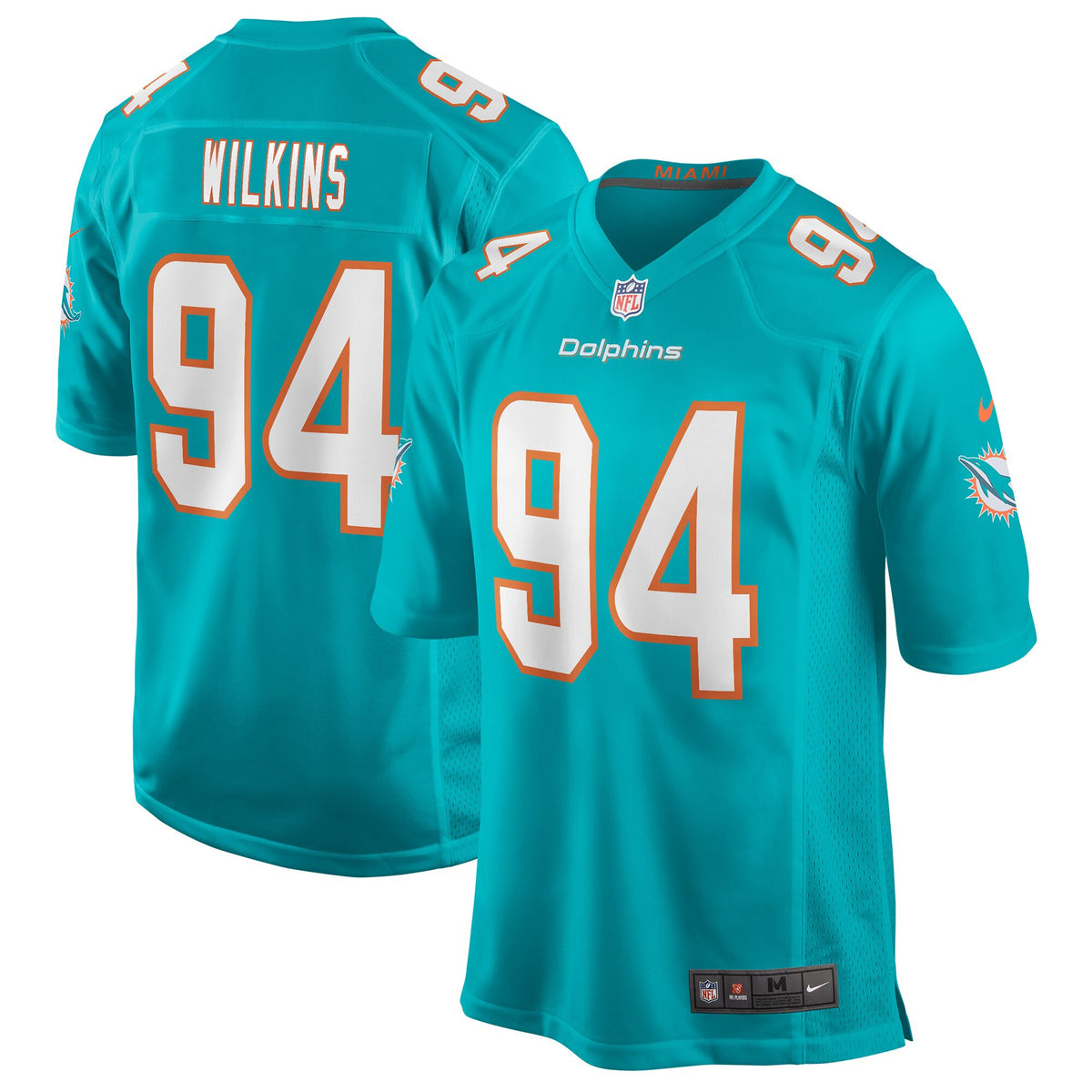 Christian Wilkins Miami Dolphins Nike Game Jersey   Aqua