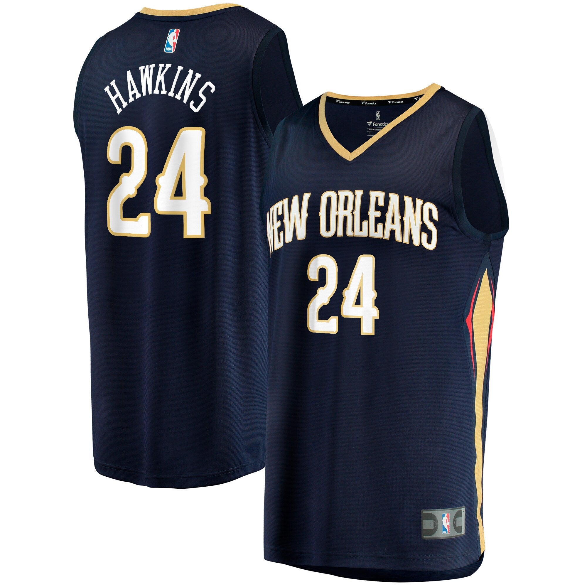 Jordans Hawkins New Orleans Pelicans Fanatics Branded Youth 2023 NBA Draft First Round Pick Fast Break Replica Jersey - Icon Edition - Navy