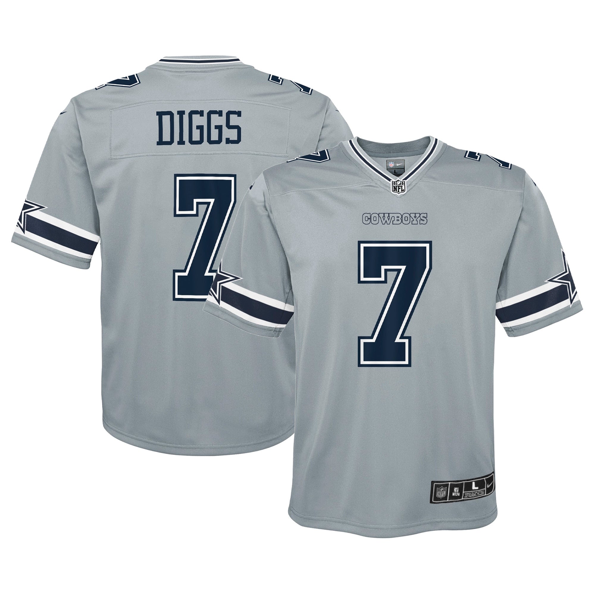 Trevon Diggs Dallas Cowboys Nike Youth Inverted Game Jersey   Silver