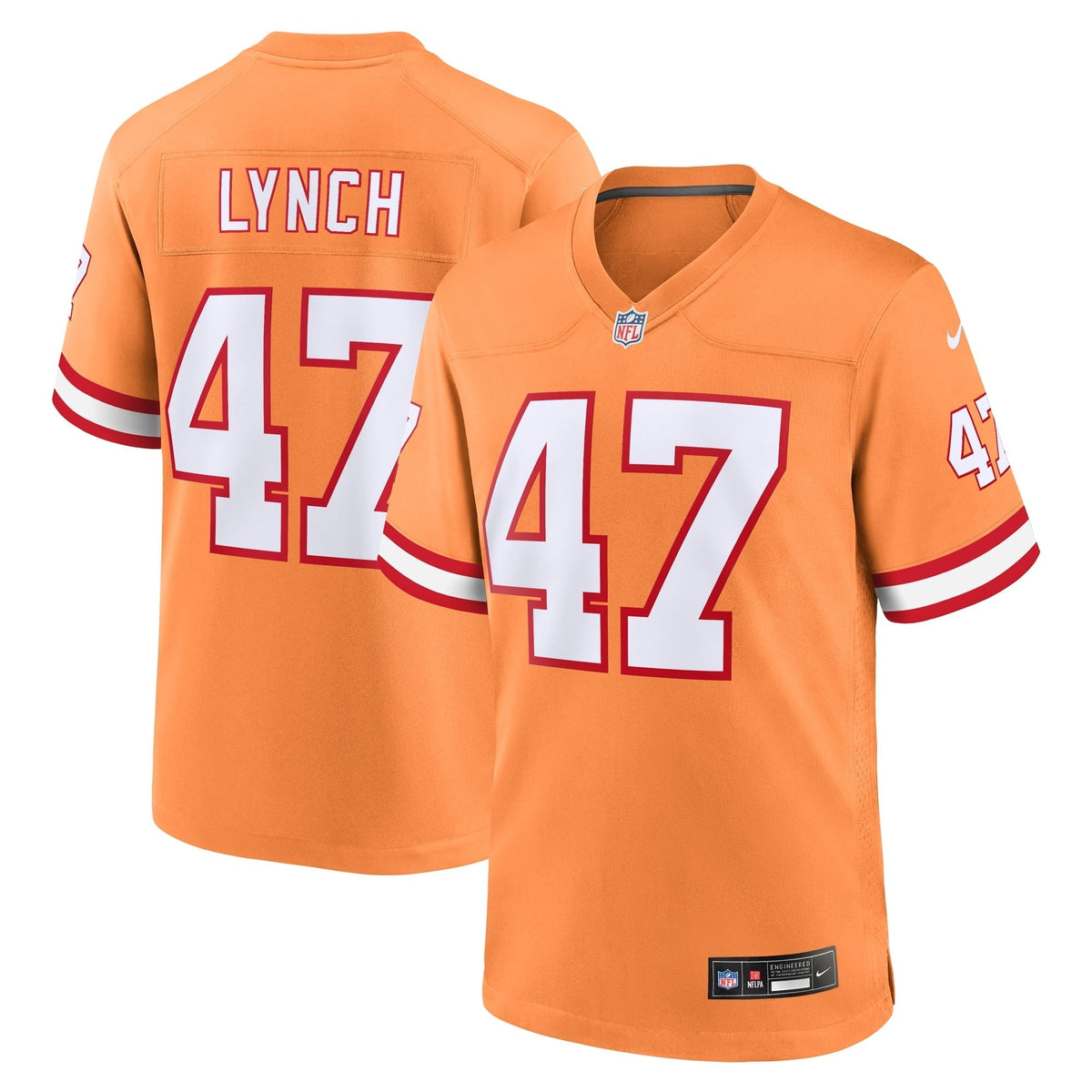 Men s Nike John Lynch Orange Tampa Bay Buccaneers Throwback Game Jersey