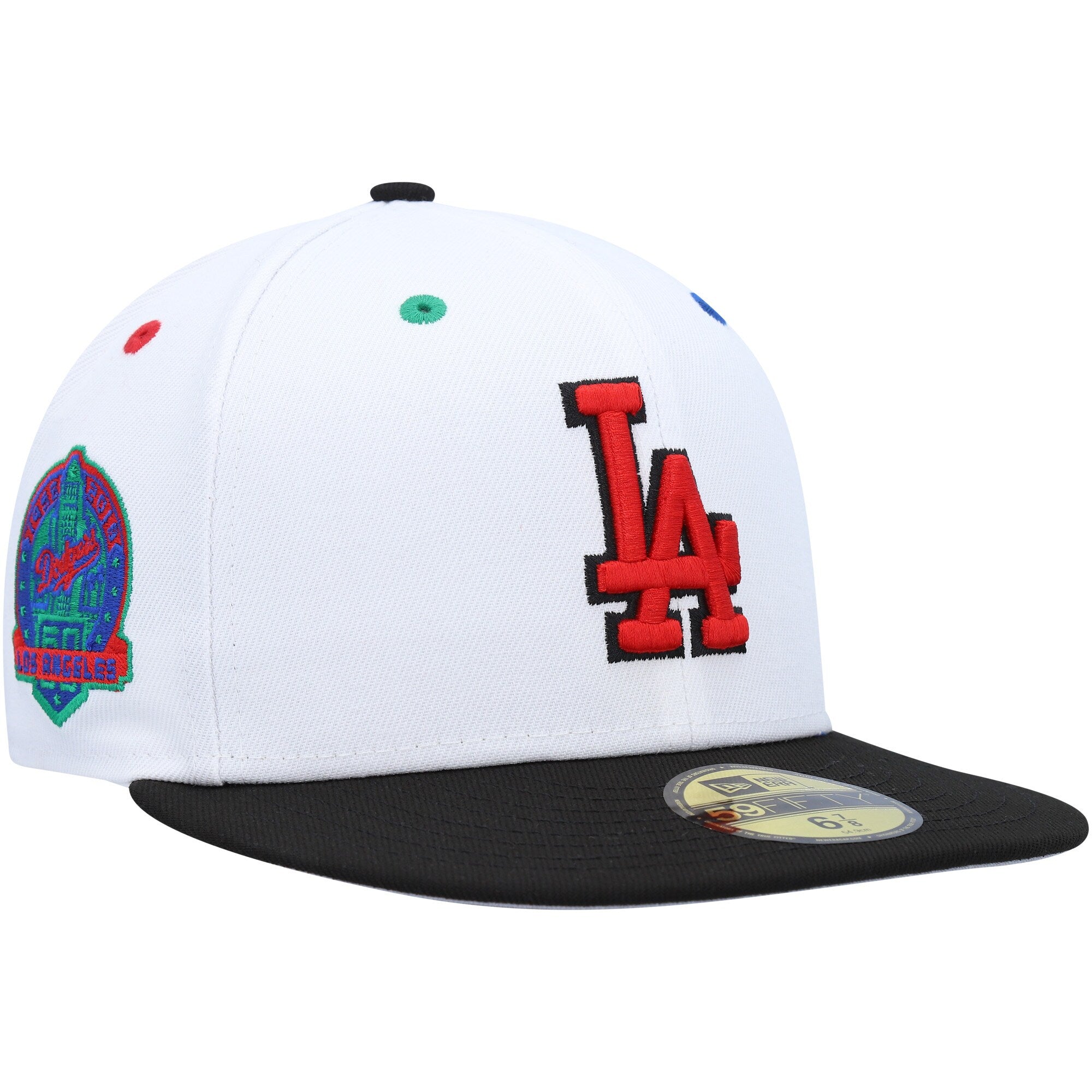 Los Angeles Dodgers New Era 60th Anniversary Primary Eye 59FIFTY Fitted Hat - White/Black