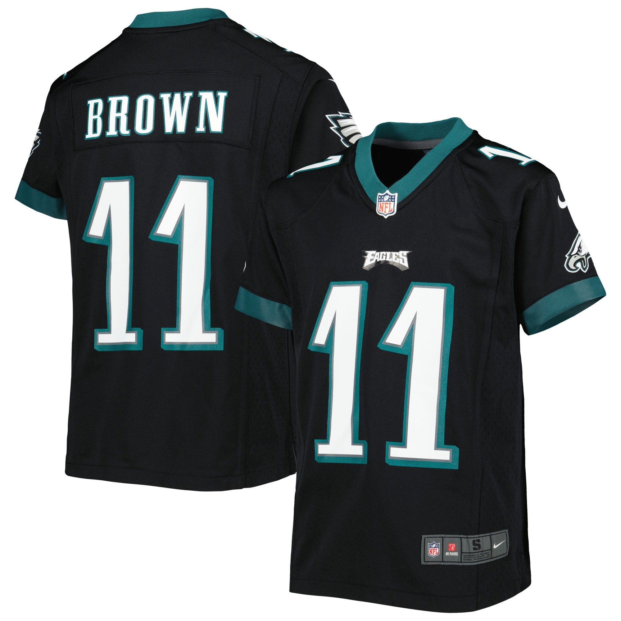 A.J. Brown Philadelphia Eagles Nike Youth Game Jersey   Black