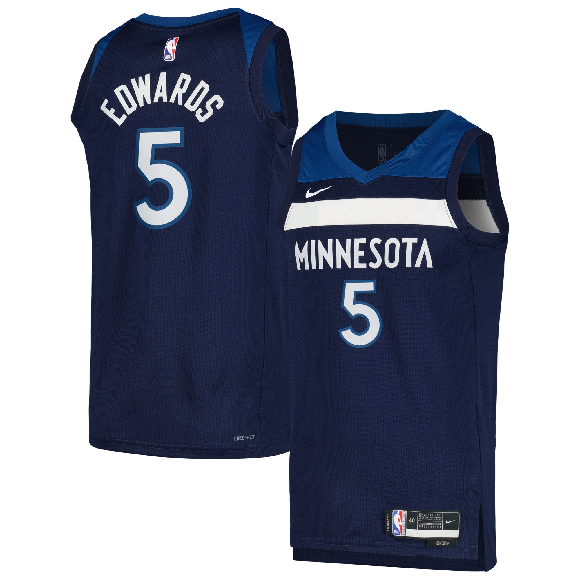 Anthony Edwards Minnesota Timberwolves Nike Unisex Swingman Jersey - Icon Edition - Navy