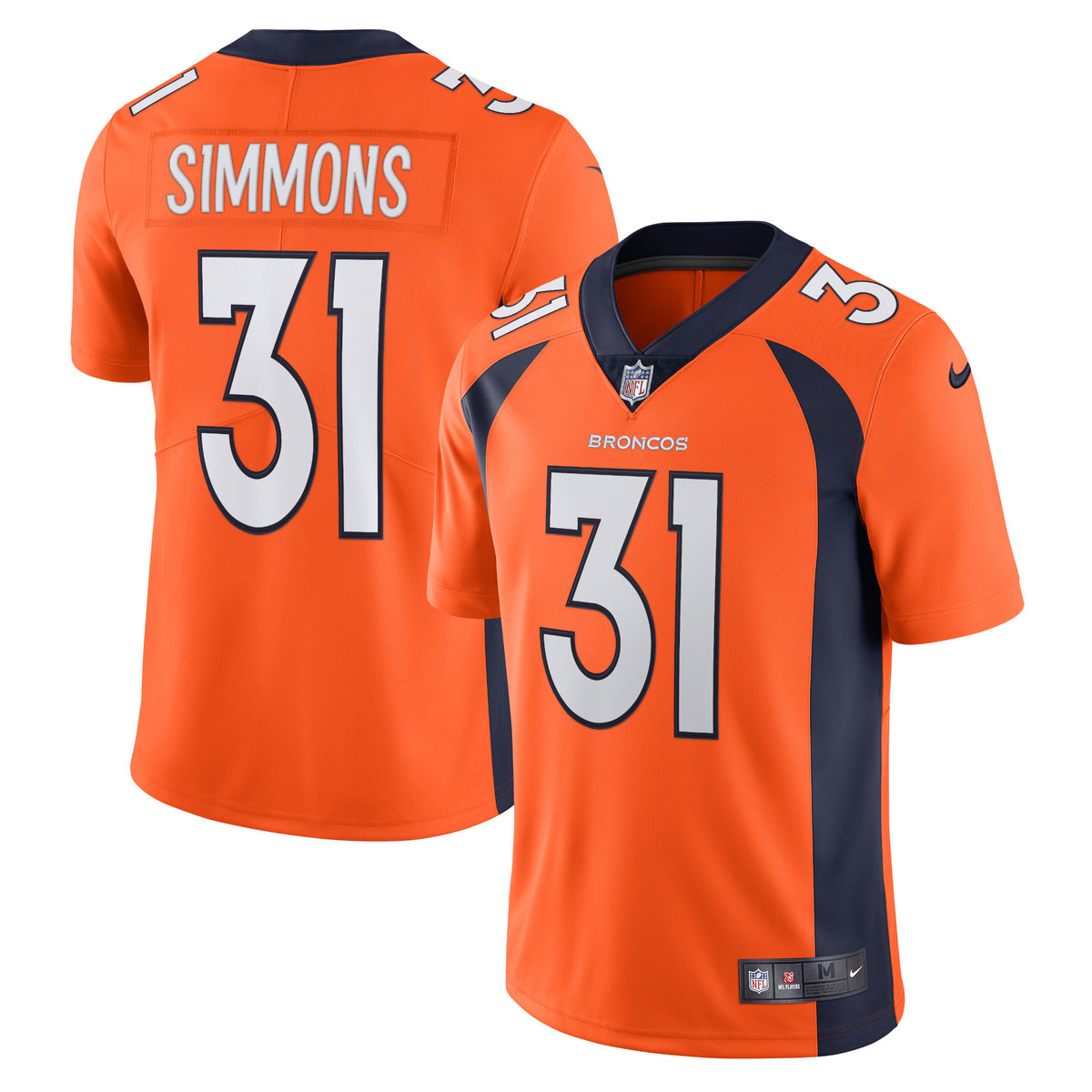 Justin Simmons Denver Broncos Nike Vapor Limited Jersey   Orange