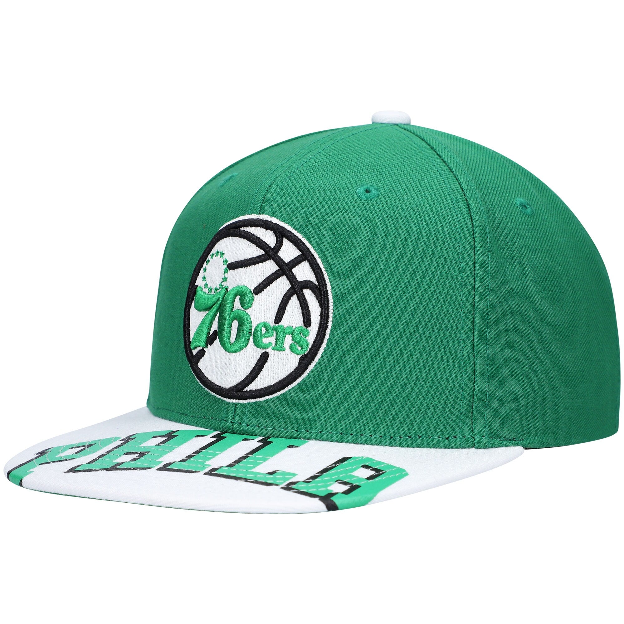 Philadelphia 76ers Mitchell & Ness x Lids Current Reload 3.0 Snapback Hat - Green/White