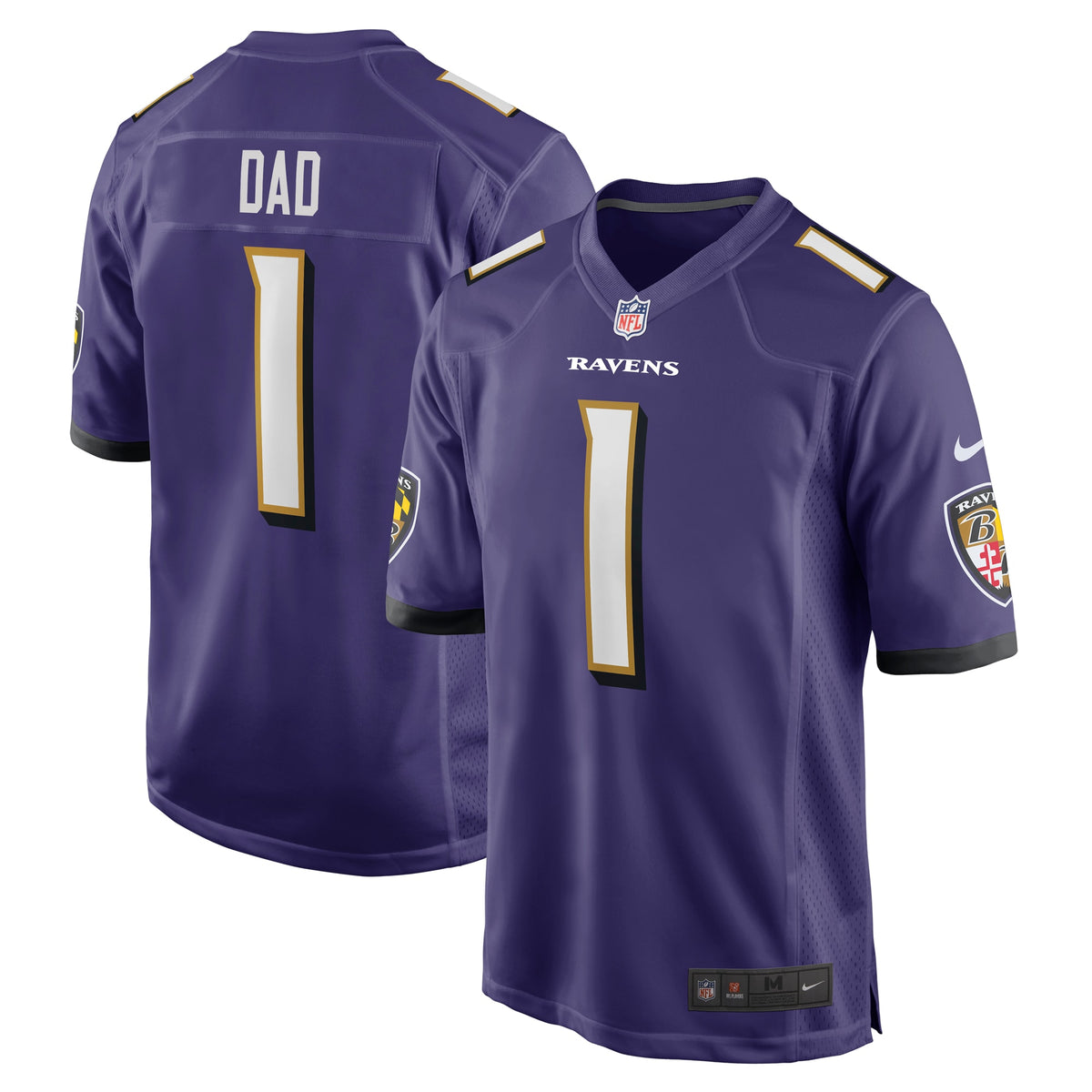 Number 1 Dad Baltimore Ravens Nike Game Jersey   Purple