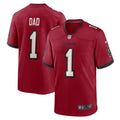 Men s Nike Number 1 Dad Red Tampa Bay Buccaneers Game Jersey