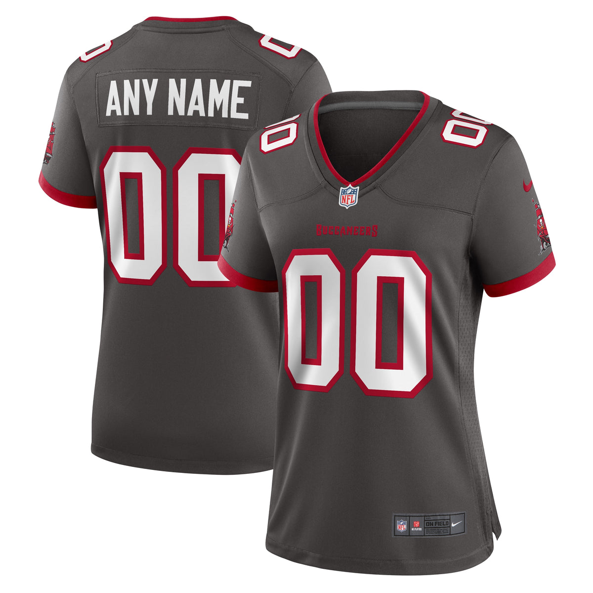 Tampa Bay Buccaneers Nike Women s Alternate Custom Game Jersey   Pewter