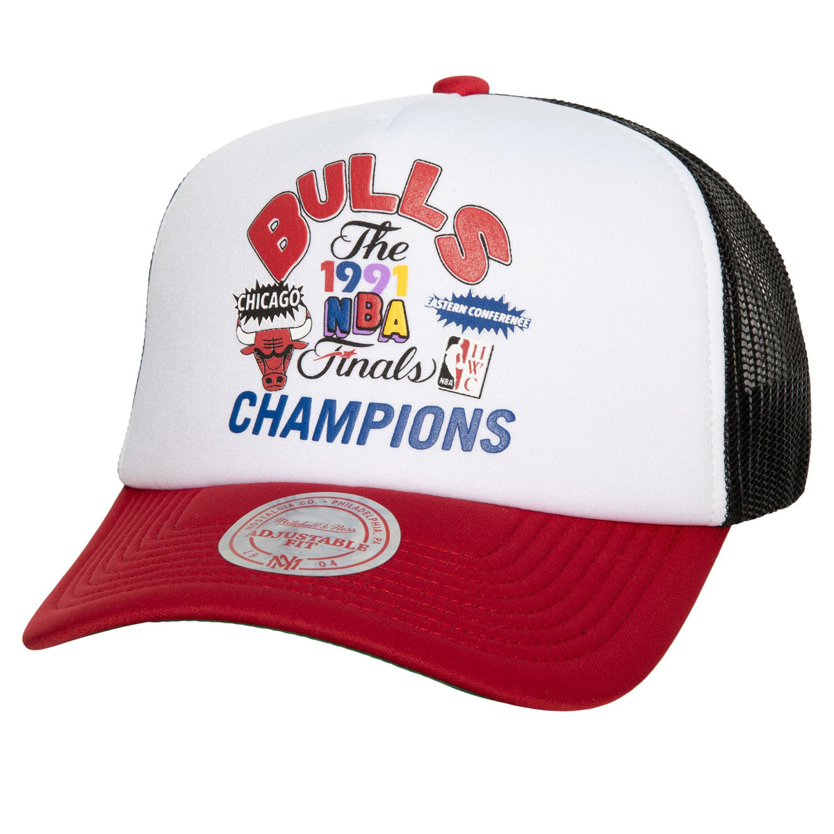 Chicago Bulls Mitchell & Ness Hardwood Classics SOUL Champs Fest Trucker Adjustable Hat - White