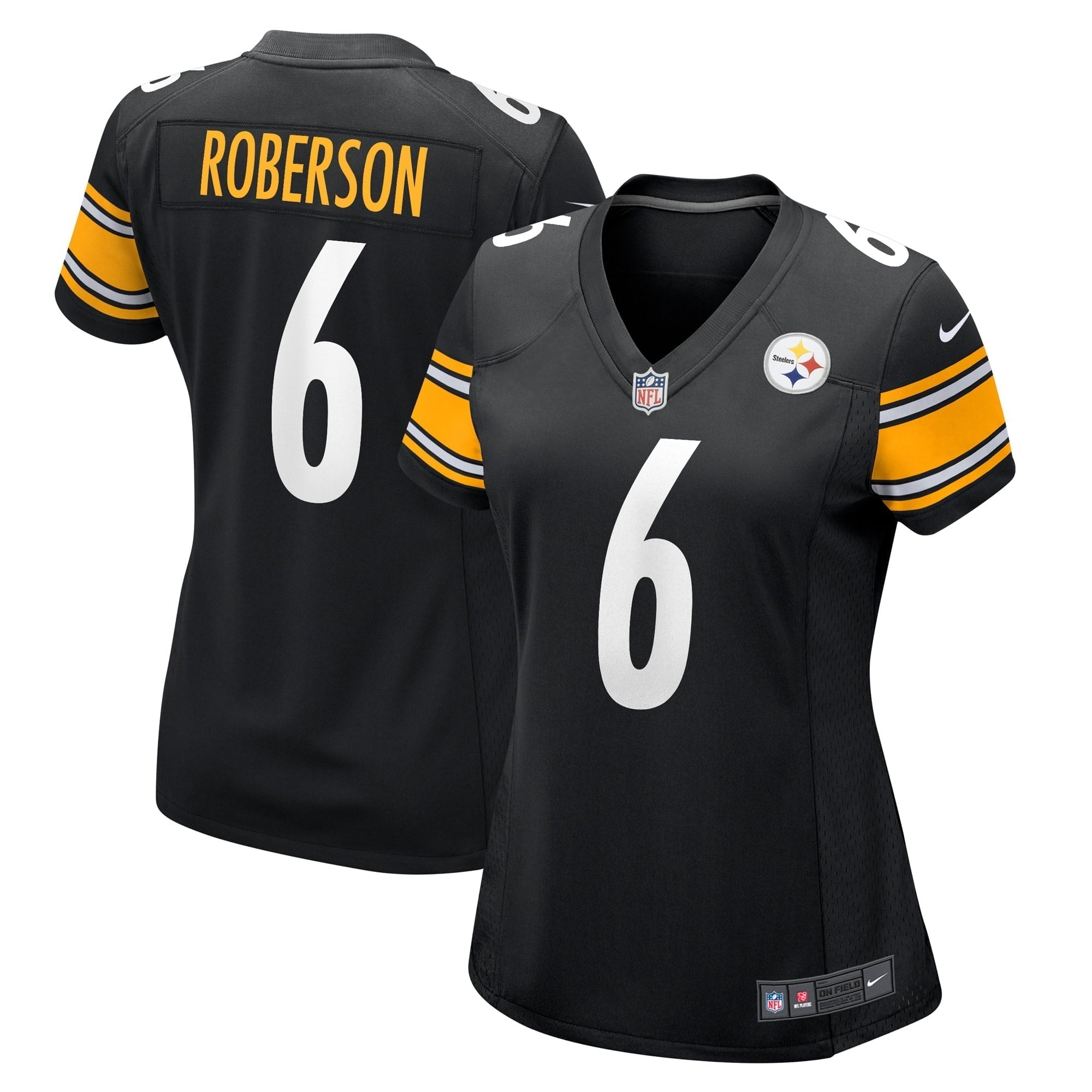 Women s Nike Jaquarii Roberson Black Pittsburgh Steelers Game Player Jersey