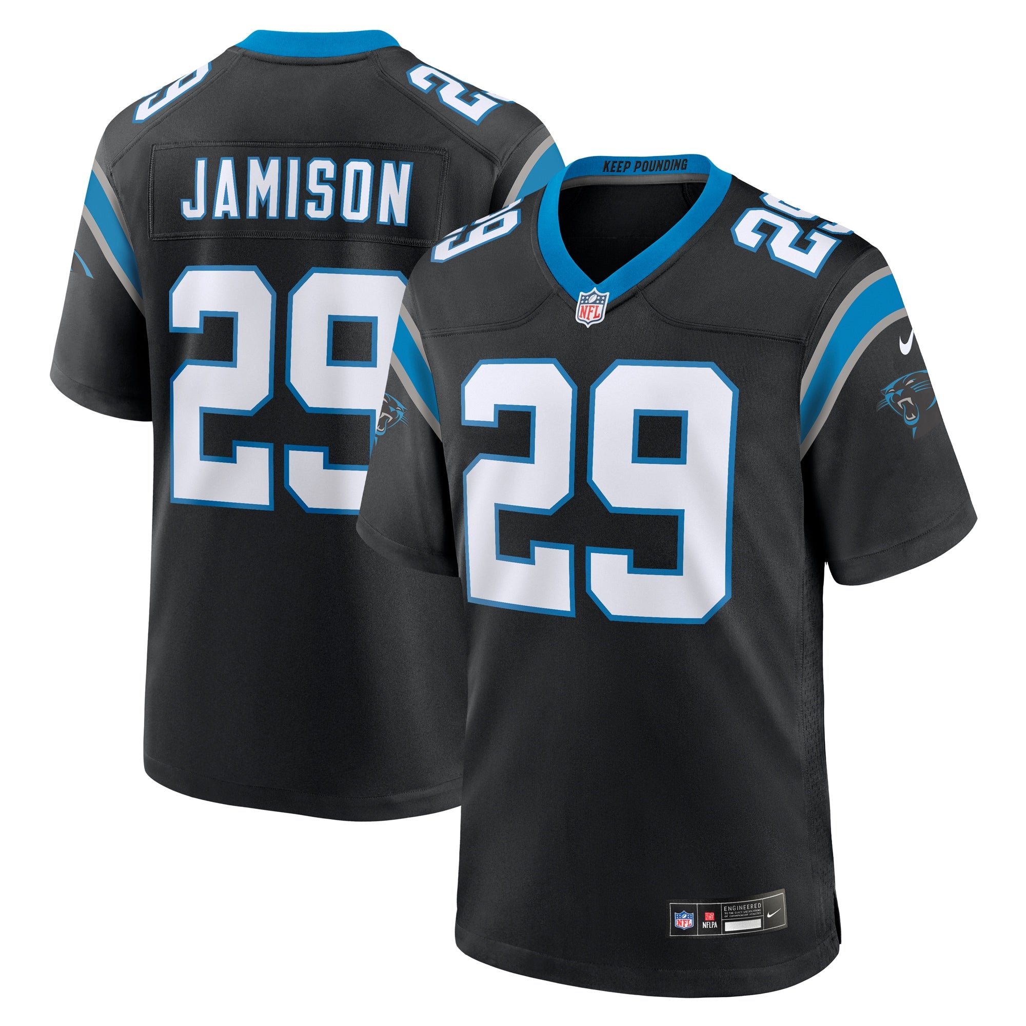 D Shawn Jamison Carolina Panthers Nike Team Game Jersey    Black