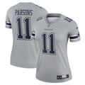 Women s Nike Micah Parsons Silver Dallas Cowboys Inverted Legend Jersey