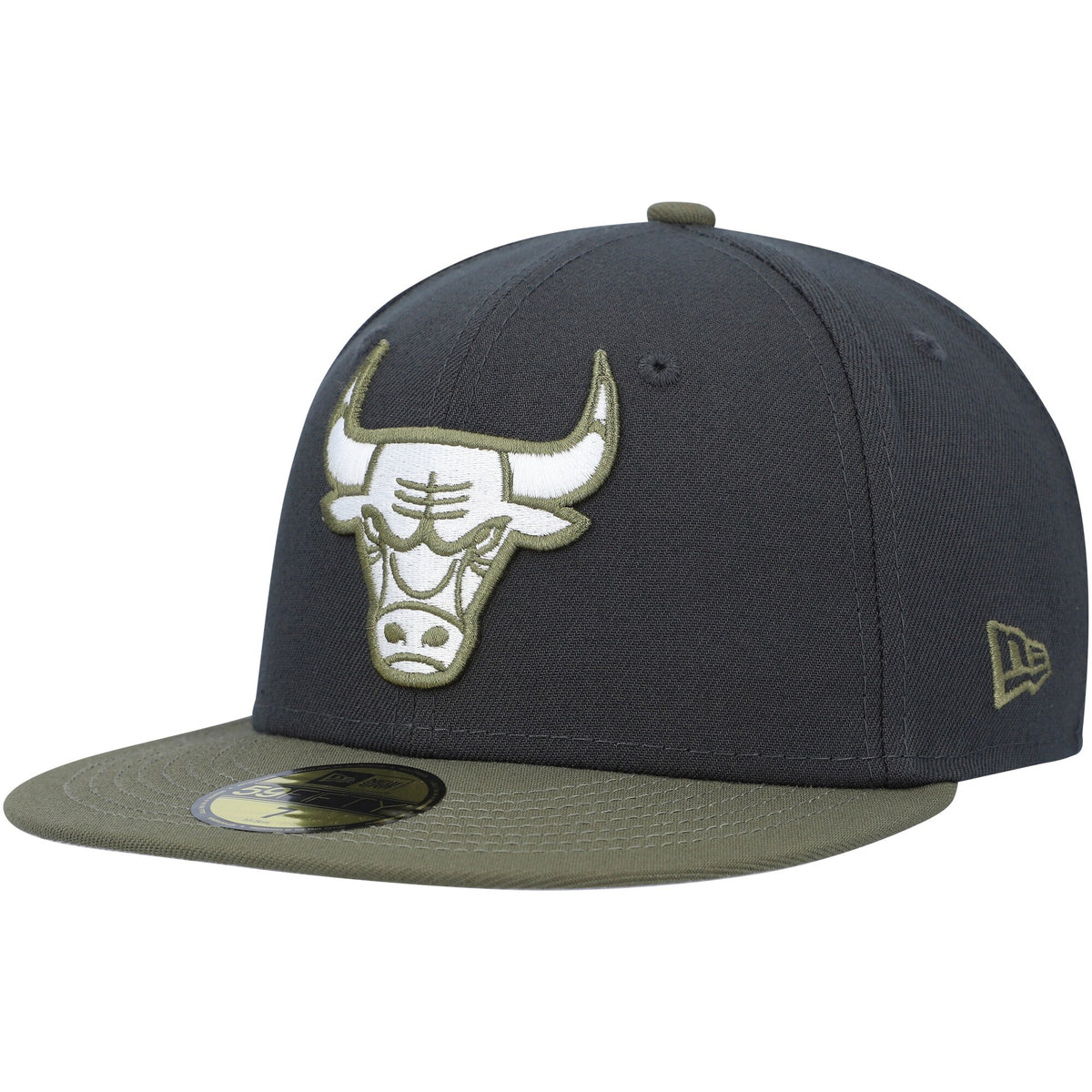 Chicago Bulls New Era Two-Tone 59FIFTY Fitted Hat - Charcoal/Olive