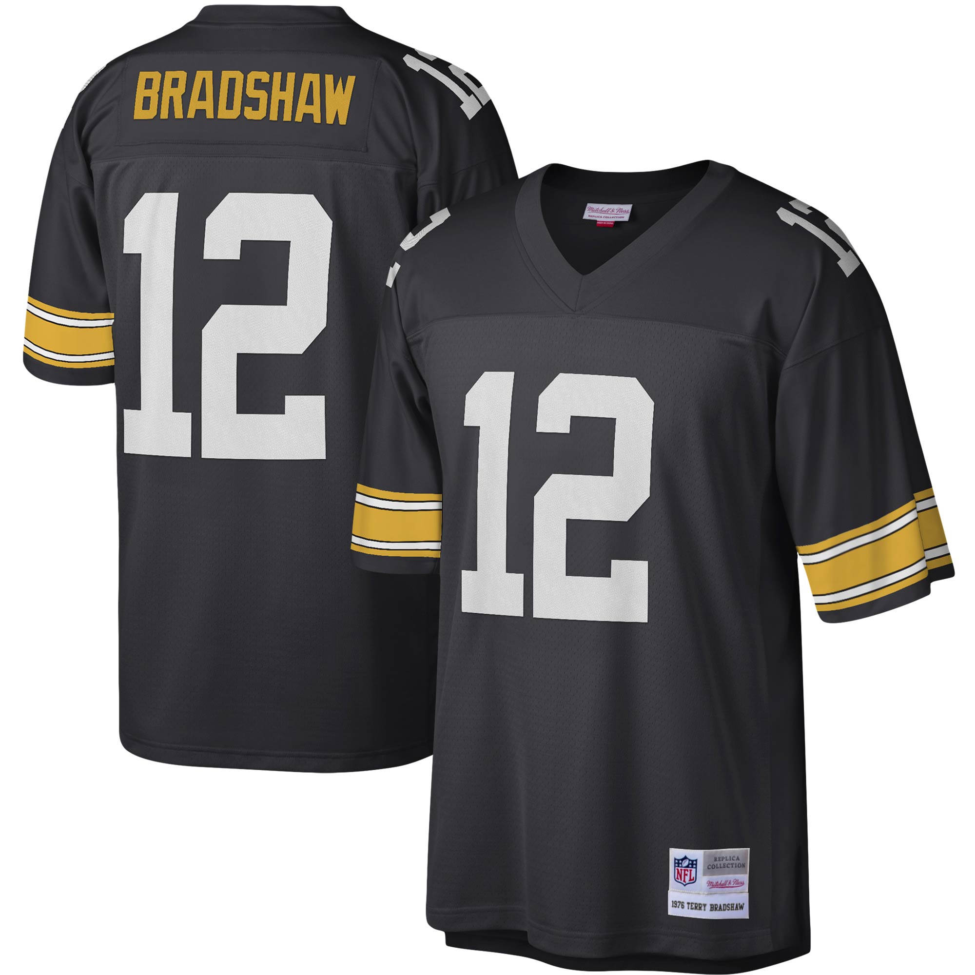 Terry Bradshaw Pittsburgh Steelers Mitchell   Ness Legacy Replica Jersey   Black