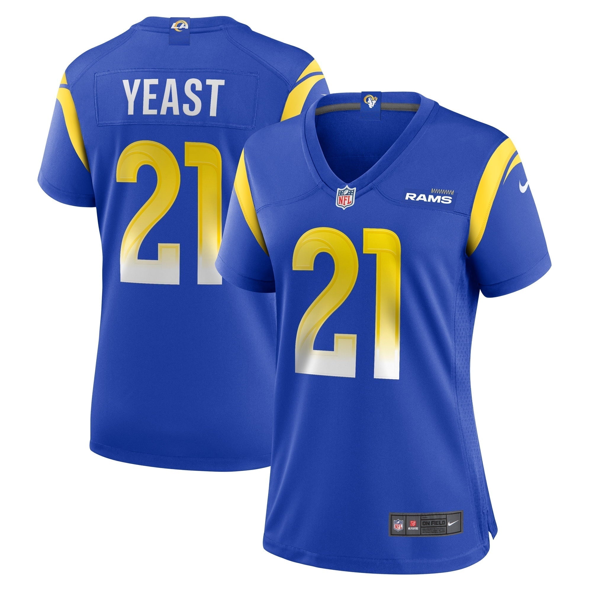 Women s Nike Russ Yeast Royal Los Angeles Rams Game Player Jersey