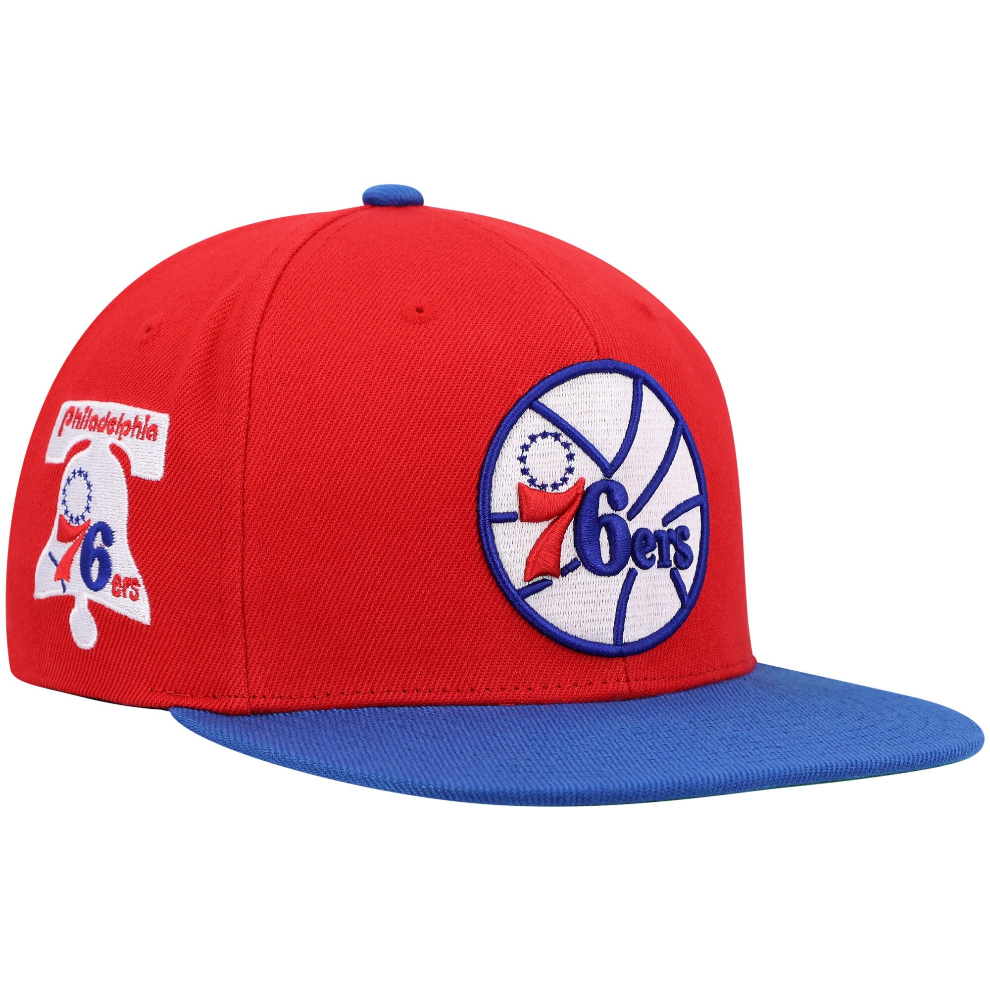Philadelphia 76ers Mitchell & Ness Hardwood Classics Snapback Hat - Red/Royal