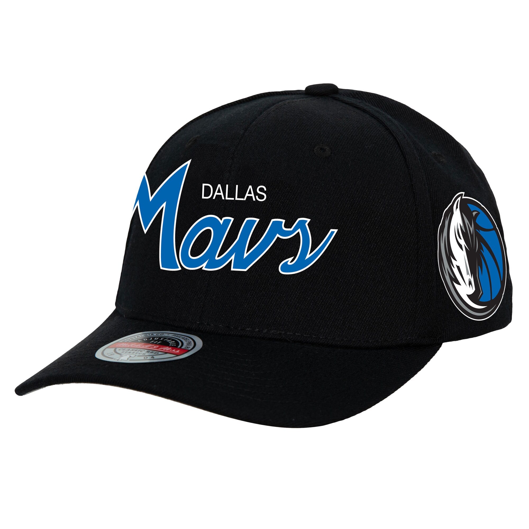 Dallas Mavericks Mitchell & Ness MVP Team Script 2.0 Stretch-Snapback Hat - Black