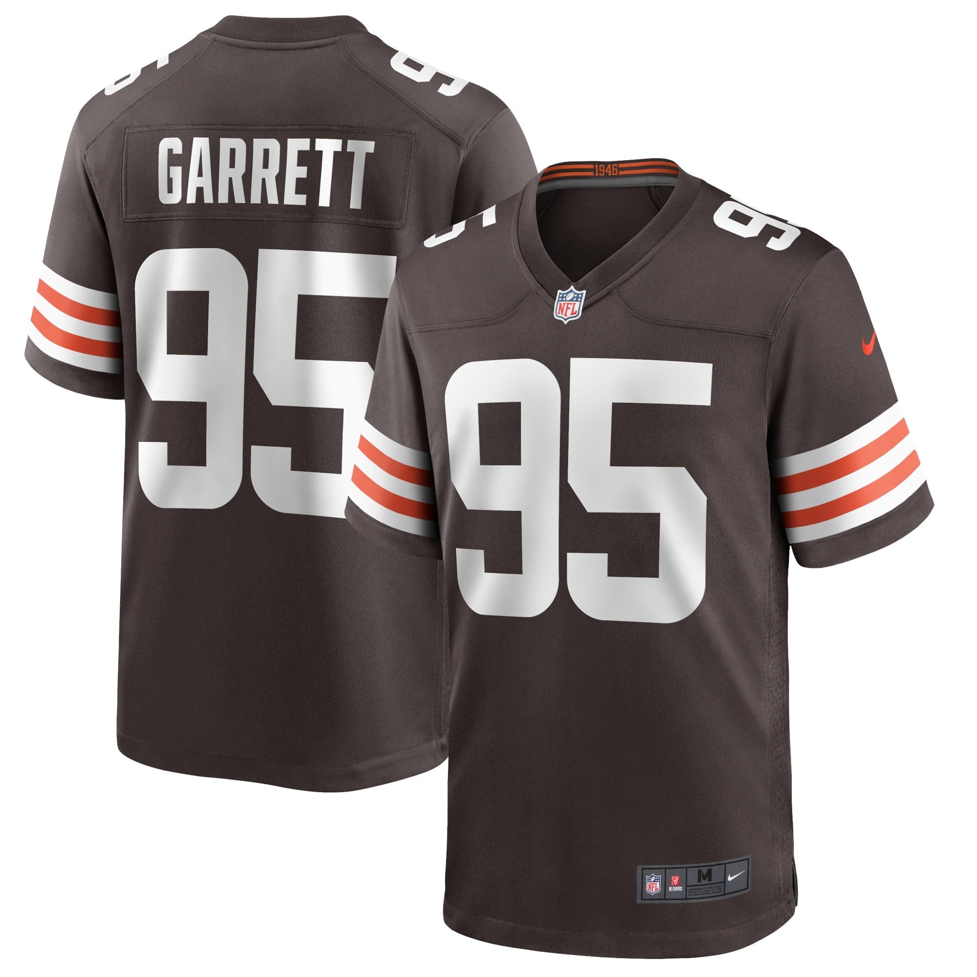 Men s Nike Myles Garrett Brown Cleveland Browns Game Player Jersey