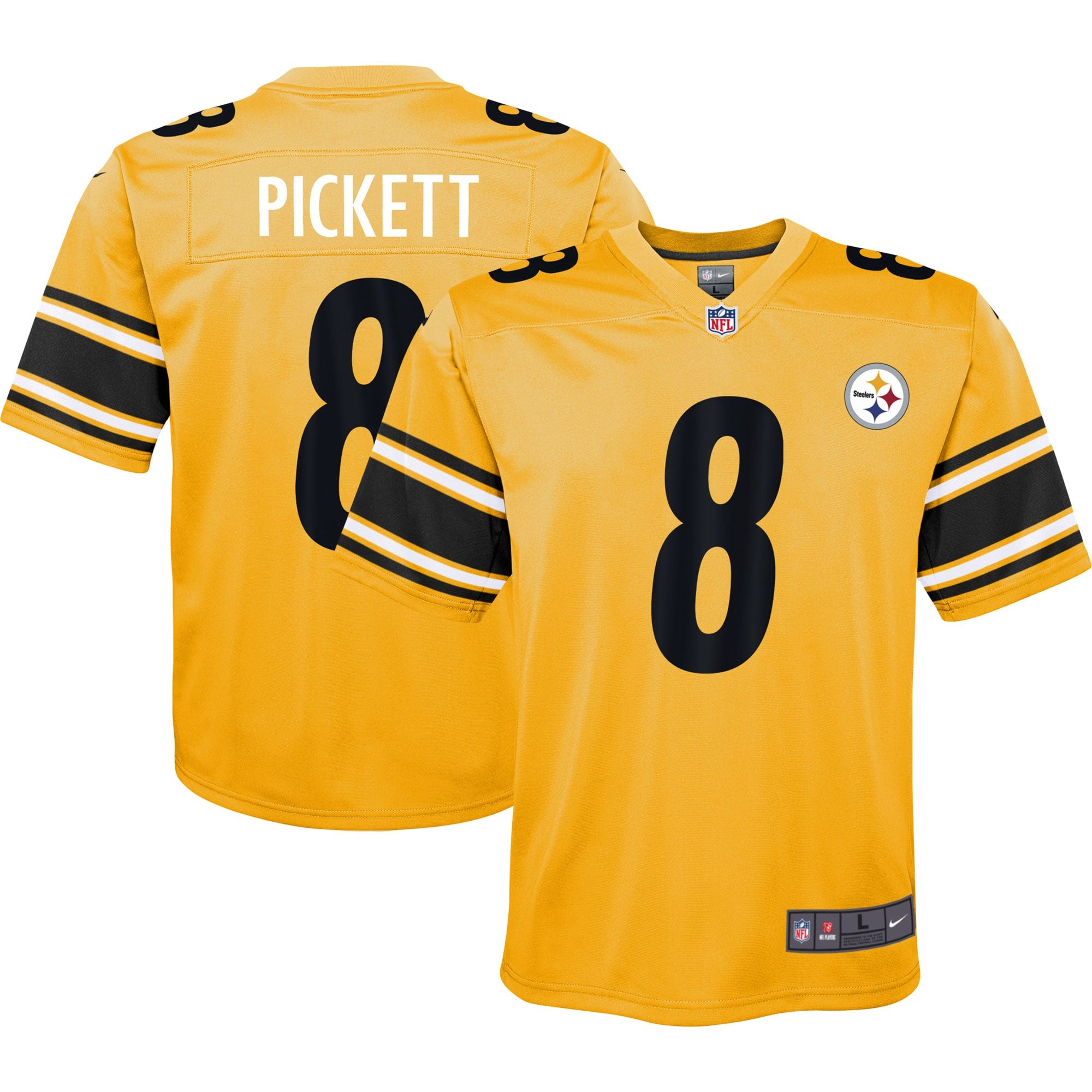 Kenny Pickett Pittsburgh Steelers Nike Youth Inverted Game Jersey   Gold