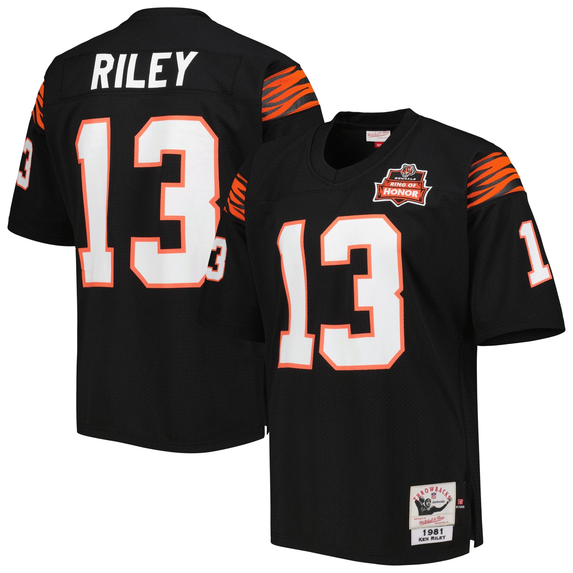 Ken Riley Cincinnati Bengals Mitchell   Ness 1981 Authentic Retired Player Jersey   Black