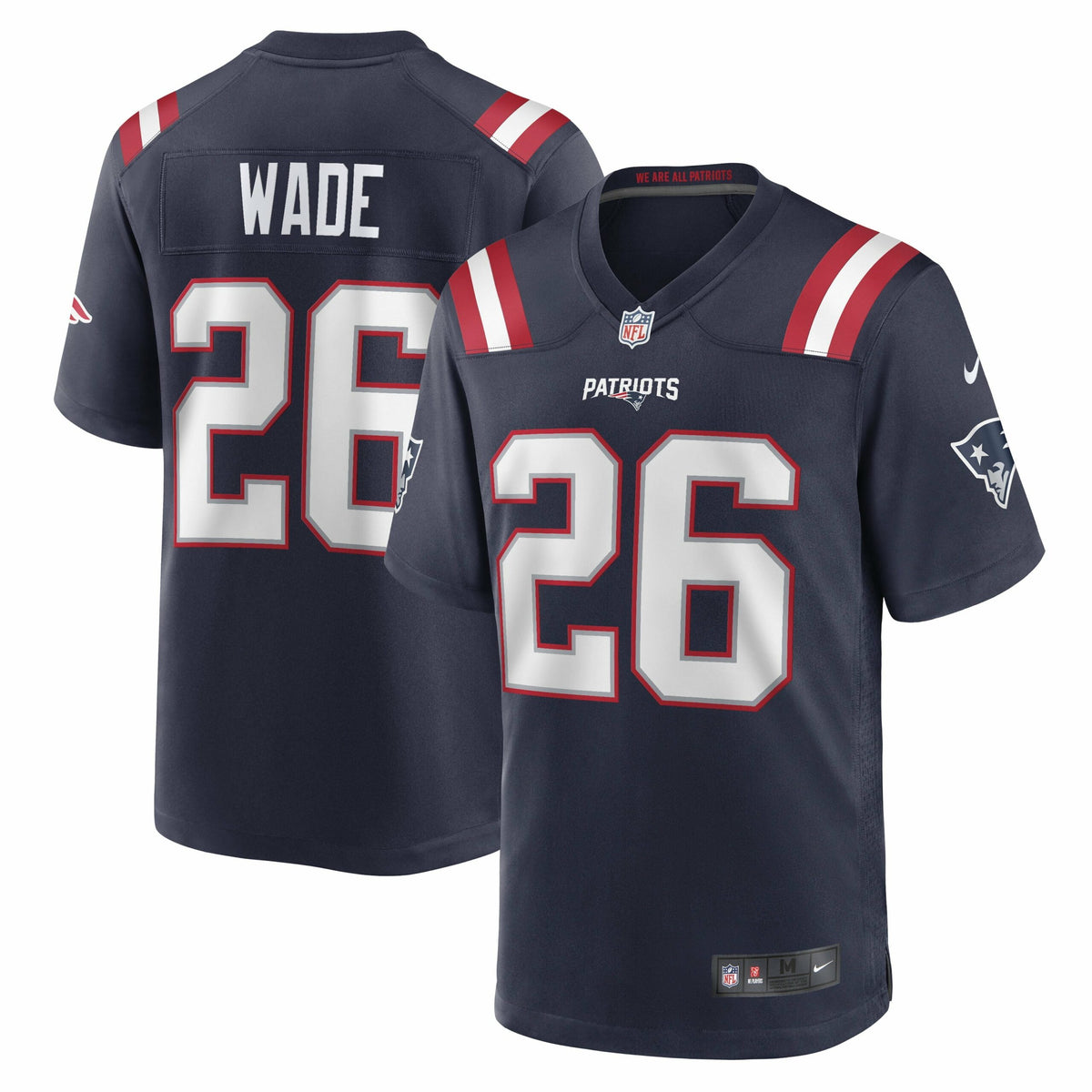 Men s Nike Shaun Wade Navy New England Patriots Game Jersey