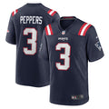 Men s Nike Jabrill Peppers Navy New England Patriots Game Jersey